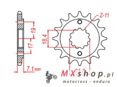 MTX PARTS ZĘBATKA PRZEDNIA 2067 14 HONDA CRF 250L '13-'15 (JTF1321.14) (MOŻNA STOSOWAĆ JAKO 2506 14 ORAZ 2261 14) (ŁAŃC. 520)