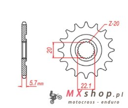 MTX PARTS ZĘBATKA PRZEDNIA 2103 12 YAMAHA YZF 250 '01-'17, WR 250F '01-'17 (JTF1590.12) (ŁAŃC. 520) (JTF1590.12)