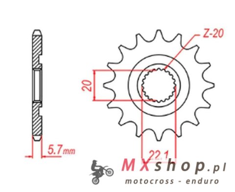 MTX PARTS ZĘBATKA PRZEDNIA 2103 13 YAMAHA YZF 250 '01-'17, WR 250F '01-'17 (JTF1590.13) (ŁAŃC. 520) MTX PARTS ZĘBATKA PRZEDNIA 2103 13 YAMAHA YZF 250 '01-'17, WR 250F '01-'17 (JTF1590.13) (ŁAŃC. 520)