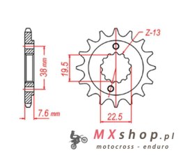 MTX PARTS ZĘBATKA PRZEDNIA 2116 14 SUZUKI LTR 450 '06-'12, LTZ 400 '03-'13, RMX 450 '10-'13 (JTF1401.14) (ŁAŃC. 520)