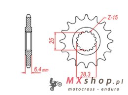 MTX PARTS ZĘBATKA PRZEDNIA 2168 14 YAMAHA YFZ 450/YFM 700 RAPTOR '06-'19 (JTF1592.14) (ŁAŃC. 520)