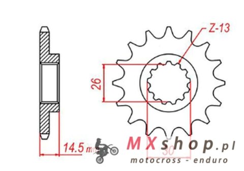MTX PARTS ZĘBATKA PRZEDNIA 340 13 HONDA CR 125 '87-'03 (JTF326.13) (ŁAŃC. 520) MTX PARTS ZĘBATKA PRZEDNIA 340 13 HONDA CR 125 '87-'03 (JTF326.13) (ŁAŃC. 520)