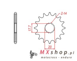 MTX PARTS ZĘBATKA PRZEDNIA 440 13 YAMAHA YZ 125 '87-'04 (JTF564.13) (ŁAŃC. 520)