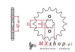 MTX PARTS ZĘBATKA PRZEDNIA 569 13 KAWASAKI KX 250 '87-'98, YAMAHA YZ 250 '77-'98 (JTF569.13) (ŁAŃC. 520)