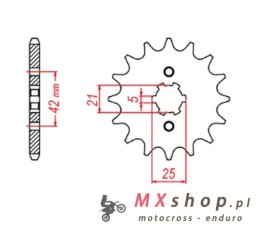 MTX PARTS ZĘBATKA PRZEDNIA 569 16 YAMAHA XV 250 '89-'94, XVS 250 '08-'17, XV 250`89-15 (+2) (JTF569.16) (ŁAŃC. 520)