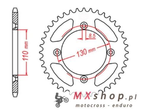 MTX PARTS ZĘBATKA TYLNA 4306 49 HONDA CR 80/85 '85-'07 (JTR215.49) (ŁAŃC. 420) MTX PARTS ZĘBATKA TYLNA 4306 49 HONDA CR 80/85 '85-'07 (JTR215.49) (ŁAŃC. 420)