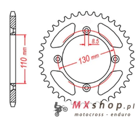 MTX PARTS ZĘBATKA TYLNA 4306 50 HONDA CR 80/85 '85-'07 (JTR215.50) (ŁAŃC. 420) MTX PARTS ZĘBATKA TYLNA 4306 50 HONDA CR 80/85 '85-'07 (JTR215.50) (ŁAŃC. 420)
