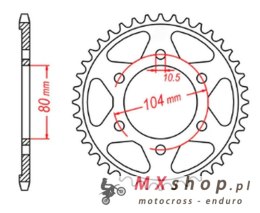 MTX PARTS ZĘBATKA TYLNA 4359 44 KAWASAKI ZX750R, NINJA, KLZ VERSYS (12-) (JTR1489.44) (ŁAŃC. 525)