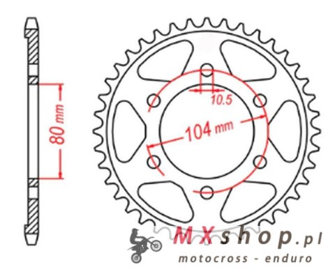 MTX PARTS ZĘBATKA TYLNA 4359 44 KAWASAKI ZX750R, NINJA, KLZ VERSYS (12-) (JTR1489.44) (ŁAŃC. 525) MTX PARTS ZĘBATKA TYLNA 4359 44 KAWASAKI ZX750R, NINJA, KLZ VERSYS (12-) (JTR1489.44) (ŁAŃC. 525)