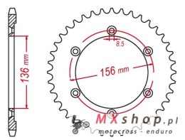 MTX PARTS ZĘBATKA TYLNA 4365 43 SUZUKI DR 650 SE '96-'12 (JTR1791.43) (ŁAŃC. 525)