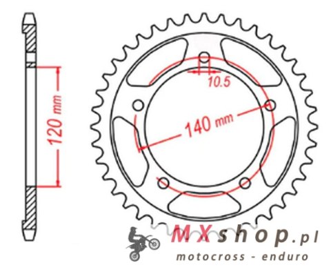 MTX PARTS ZĘBATKA TYLNA 4398 42 SUZUKI GSR 750 '11-'19, GSXR 750 '00-'03, DL 1000 '15-'16, GSX 750S '15-'16 (JTR1792.42) (ŁAŃC. MTX PARTS ZĘBATKA TYLNA 4398 42 SUZUKI GSR 750 '11-'19, GSXR 750 '00-'03, DL 1000 '15-'16, GSX 750S '15-'16 (JTR1792.42) (ŁAŃC.