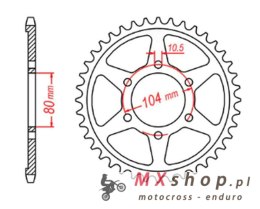MTX PARTS ZĘBATKA TYLNA 4542 41 KAWASAKI ZZR 1400 (06-10) (ŁAŃC. 530) (JTR1493.41)