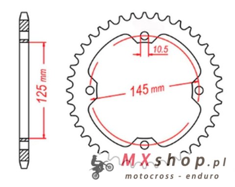 MTX PARTS ZĘBATKA TYLNA 4588 38 YAMAHA YFZ 450R '09-'19, YFM 250/350/450/700 RAPTOR (458838JT) (ŁAŃC. 520) - MOŻE ZASTĄPIĆ JTR85 MTX PARTS ZĘBATKA TYLNA 4588 38 YAMAHA YFZ 450R '09-'19, YFM 250/350/450/700 RAPTOR (458838JT) (ŁAŃC. 520) - MOŻE ZASTĄPIĆ JTR85