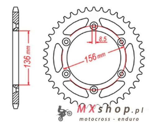 MTX PARTS ZĘBATKA TYLNA 702 45 HUSQVARNA TE 410 '99-'00, TE 610 '99-'09, SMR 450/630 '03-'04, SUZUKI DR 350 '90-'03 (JTR822.45) MTX PARTS ZĘBATKA TYLNA 702 45 HUSQVARNA TE 410 '99-'00, TE 610 '99-'09, SMR 450/630 '03-'04, SUZUKI DR 350 '90-'03 (JTR822.45)