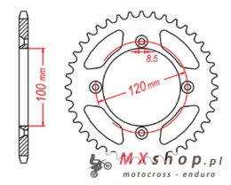 MTX PARTS ZĘBATKA TYLNA 798 48 SUZUKI RM 80/85, YAMAHA YZ 80/85 '93-'14 (JTR798.48) (ŁAŃC. 428)