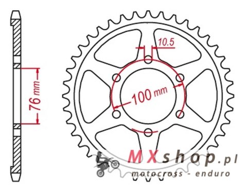 MTX PARTS ZĘBATKA TYLNA 816 42 SUZUKI GSXR1100, GSXR750 '92-'95 (JTR816.42) (ŁAŃC. 530) - ZAMIENNA Z 825 42 MTX PARTS ZĘBATKA TYLNA 816 42 SUZUKI GSXR1100, GSXR750 '92-'95 (JTR816.42) (ŁAŃC. 530) - ZAMIENNA Z 825 42