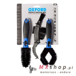 OXFORD ZESTAW SZCZOTEK DO CZYSZCZENIA MOTOCYKLA BICYCLE TRIPLE BRUSH SET (STARY KOD: OX244)