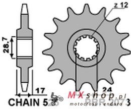 PBR ZĘBATKA PRZEDNIA 2073 15 HONDA CB 600 HORNET '97-'06, CBR 600F '97-'98, CBF 600 '04-'07 (JTF1371.15) (ŁAŃC. 525) (207315JT)