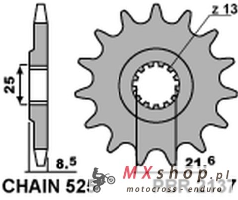 PBR ZĘBATKA PRZEDNIA 2137 17 KAWASAKI ZX10R '04-'18 (JTF1537.17) (ŁAŃC. 525) (153717JT) PBR ZĘBATKA PRZEDNIA 2137 17 KAWASAKI ZX10R '04-'18 (JTF1537.17) (ŁAŃC. 525) (153717JT)