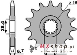 PBR ZĘBATKA PRZEDNIA 2168 15 18NC YAMAHA YFZ 450/YFM 700 RAPTOR '06-'20 (JTF1592.15) (ŁAŃC. 520) (STD.+1)