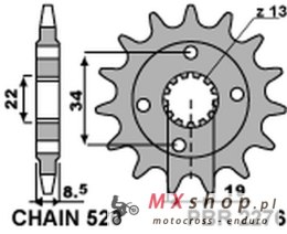 PBR ZĘBATKA PRZEDNIA 2276 14 KTM 390 DUKE '13-'18, 390 RC '14-'18 (JTF1908.14) (ŁAŃC. 520) (227614JT)