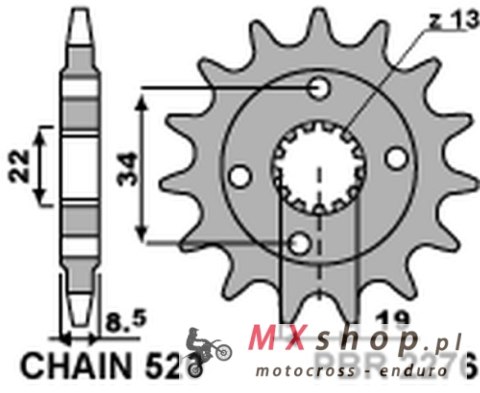 PBR ZĘBATKA PRZEDNIA 2276 14 KTM 390 DUKE '13-'18, 390 RC '14-'18 (JTF1908.14) (ŁAŃC. 520) (227614JT) PBR ZĘBATKA PRZEDNIA 2276 14 KTM 390 DUKE '13-'18, 390 RC '14-'18 (JTF1908.14) (ŁAŃC. 520) (227614JT)