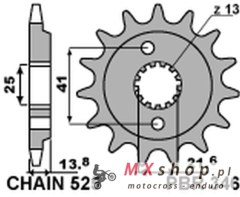 PBR ZĘBATKA PRZEDNIA 346 16 HONDA VT 600C SHADOW '90-'07 (JTF296.16) (ŁAŃC. 525) (34616JT) PBR ZĘBATKA PRZEDNIA 346 16 HONDA VT 600C SHADOW '90-'07 (JTF296.16) (ŁAŃC. 525) (34616JT)