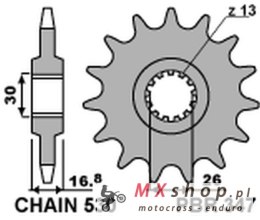 PBR ZĘBATKA PRZEDNIA 347 16 HONDA CBR 1000RR '04-'16, CBF 1000, CBR 900/929/954 (JTF333.16) (ŁAŃC. 530) (34716JT)