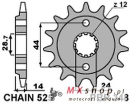 PBR ZĘBATKA PRZEDNIA 348 17 HONDA XRV 750 AFRICA TWIN '90-'03 (JTF314.17) (ŁAŃC. 525) (34817JT) (+1)