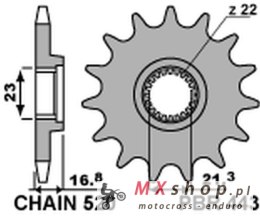 PBR ZĘBATKA PRZEDNIA 443 16 YAMAHA XJ 600 DIVERSION '92-'03 (JTF582.16) (ŁAŃC. 520) (44316JT)