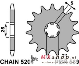 PBR ZĘBATKA PRZEDNIA 569 14 KAWASAKI KX 250 '87-'98, YAMAHA YZ 250 '77-'98 (JTF569.14) (ŁAŃC. 520) (56914JT)