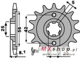 PBR ZĘBATKA PRZEDNIA 581 13 18NC YAMAHA TT 350 '86-'99 (JTF575.13) (ŁAŃC. 520) (STD.-1)
