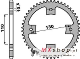 PBR ZĘBATKA TYLNA 4355 48 C45 HONDA TRX 90 '93-'19, TRX 125 '85-'88 (JTR1355.48) (ŁAŃC.428) (STD.-2)