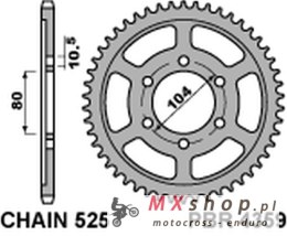 PBR ZĘBATKA TYLNA 4359 44 C45 KAWASAKI ZXR 750R NINJA '96-'03, KLZ VERSYS 1000 '12-'20, Z 1000 '03-'20 (JTR1489.44) (ŁAŃC. 525)