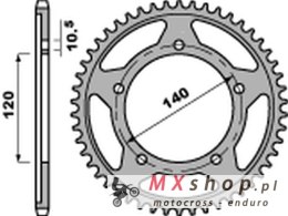 PBR ZĘBATKA TYLNA 4398 49 C45 SUZUKI DL 1000 V-STROM '02-'19, GSX-R 1000 '01-'19, GSX-R /GSR '06-'10, DL 650 V-STROM '04-'19 (JT