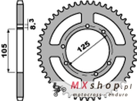 PBR ZĘBATKA TYLNA 4413 53 F YAMAHA XT 125X/SM/R '05-'10 (JTR1134.53) (ŁAŃC. 428) PBR ZĘBATKA TYLNA 4413 53 F YAMAHA XT 125X/SM/R '05-'10 (JTR1134.53) (ŁAŃC. 428)