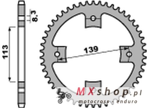 PBR ZĘBATKA TYLNA 4509 38 C45 SUZUKI LTZ 400 '09, LT-R 450 '06-'09 (JTR1760.38) (ŁAŃC. 520) PBR ZĘBATKA TYLNA 4509 38 C45 SUZUKI LTZ 400 '09, LT-R 450 '06-'09 (JTR1760.38) (ŁAŃC. 520)