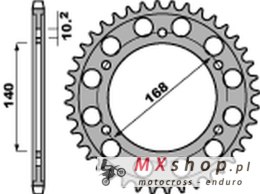 PBR ZĘBATKA TYLNA 4613 47 C45 BMW F 650GS '09-'11, F 800GS/R '09-'20, F 700GS '13-'18 (OTWÓR NA ŚRUBĘ 10,5MM) (JTR3.47) (ŁAŃC. 5