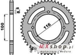 PBR ZĘBATKA TYLNA 467 53 C45 KAWASAKI KX 80/85 '86-'12 (JTR461.53) (ŁAŃC. 420)
