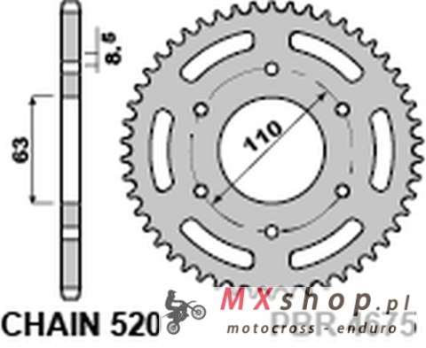 PBR ZĘBATKA TYLNA 4675 43 C45 KTM 125/200 DUKE '14-18, 390 DUKE/RC '13-18 (JTR890.43) (ŁAŃC. 520) PBR ZĘBATKA TYLNA 4675 43 C45 KTM 125/200 DUKE '14-18, 390 DUKE/RC '13-18 (JTR890.43) (ŁAŃC. 520)