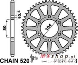 PBR ZĘBATKA TYLNA 478 47 C45 KAWASAKI Z 1000/SX '03-'20, ZX-10R/RR '04-'20, ZX-6R '98-'20, ER-6N '06-'17, VERSYS 650 '07-'20 (JT