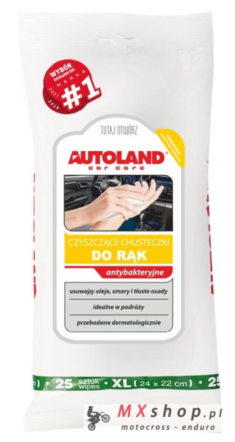 AUTOLAND CHUSTECZKI DO RĄK / HD / ANTYBAKTERYJNE (25 SZT) (12) AUTOLAND CHUSTECZKI DO RĄK / HD / ANTYBAKTERYJNE (25 SZT) (12)