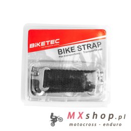 BIKETEC PAS (PASEK) TEKSTYLNY DO WYCIĄGANIA MOTOCYKLA KAWASAKI 2,5MM X 25MM KOLOR CZARNY/SREBRNY