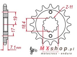 MTX PARTS ZĘBATKA PRZEDNIA HORNET 2260 14 (2160 14) SUZUKI RMZ 450 '13-'20 SAMOOCZYSZCZAJĄCA (JTF1443.14SC) (ŁAŃC. 520)
