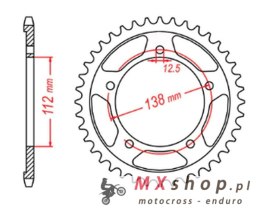 MTX PARTS ZĘBATKA TYLNA 408 43 HONDA CBR 600F '91-'96, CBF 1000 '06-'10 (SC58) (JTR302.43) (ŁAŃC. 530)