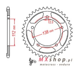 MTX PARTS ZĘBATKA TYLNA 4357 43 HONDA CB 600 HORNET '07-'13, CBR 600F '97-'98, '11-'14, CBF 600 '04-'07 (JTR1304.43) (ŁAŃC. 525)