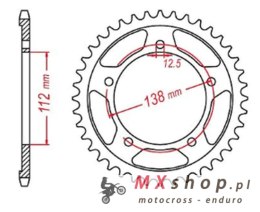 MTX PARTS ZĘBATKA TYLNA 4384 43 HONDA NC 700/750S '12-'19, NC 700/750X '12-'19 (JTR1316.43) (ŁAŃC. 520)