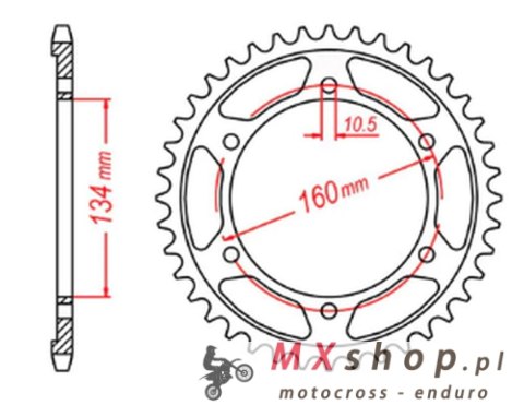 MTX PARTS ZĘBATKA TYLNA 4405 42 HONDA CBR 600RR '03-'06 (PC37) (JTR1307.42) (ŁAŃC. 525) MTX PARTS ZĘBATKA TYLNA 4405 42 HONDA CBR 600RR '03-'06 (PC37) (JTR1307.42) (ŁAŃC. 525)