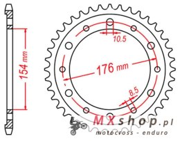 MTX PARTS ZĘBATKA TYLNA 4434 43 HONDA VFR750, VFR800 V-TEC '02-'14, VFR800X CROSSRUNNER '11-'15 (JTR1340.43) (ŁAŃC. 530)