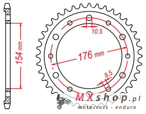 MTX PARTS ZĘBATKA TYLNA 4434 43 HONDA VFR750, VFR800 V-TEC '02-'14, VFR800X CROSSRUNNER '11-'15 (JTR1340.43) (ŁAŃC. 530) MTX PARTS ZĘBATKA TYLNA 4434 43 HONDA VFR750, VFR800 V-TEC '02-'14, VFR800X CROSSRUNNER '11-'15 (JTR1340.43) (ŁAŃC. 530)